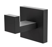 Amig - Colgador toalla baño Mod. Isla-4 - Toallero gancho Con tornillos incluidos - 55 x 55 x 55 mm - Acero inoxidable - Negro mate