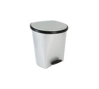 AMIG CUBO BASURA METAL OVAL PEDAL ARO GRIS 25 L.