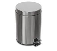 Amig - Cubo de Acero Inoxidable con Pedal 5L - Basura o Papelera con Recipiente Interior extraíble de plástico con Asa - Higiénico y Fácil de Limpiar - Tratamiento Antihuellas - Satinado