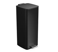 Amig - Cubo de Basura con Pedal 30 Litros Mod. Artvin - Color Negro - Apertura higiénica sin manos - 27 x 36 x 65 cm - Acero inoxidable lacado - Papelera para cocina con Tapa Hermética