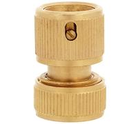 Amig - Empalme Rápido para Manguera - 1/2" - Con Sistema de Anclaje Rápido Mediante Clic - Función Stop de Seguridad - Fabricado con Latón - Dorado Mate