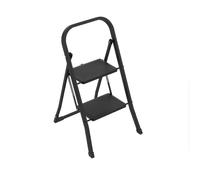Amig Escalera Plegable 2 Peldaños Acero Negra 82x52x42 cm