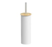 Amig - Escobillero Naturline - Ø95 x 380 mm - Acero y Bambú - Color Blanco - Escobilla de Baño Resistente y Elegante - Diseño Natural Que Combina con Todo Tipo de Baños