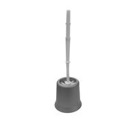 Amig - Escobillero Redondo - Ø13 x 40 cm - Nylon y PVC - Color Gris y Blanco - Escobilla de Baño Moderna y Duradera - Estilo Minimalista con Acabado Sofisticado