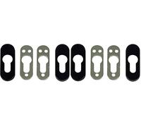 Amig - Escudo de Seguridad con Cuerpo de Acero para Cerraduras Mod. 35-70 x 25 mm - Para Puertas Metálicas - Con Embellecedor de Plástico - Zamak Acabado en Negro (Paquete de 2)
