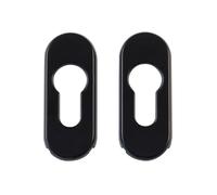 Amig - Escudo de Seguridad con Cuerpo de Acero para Cerraduras Mod. 3700-70 x 29 mm - Para Puertas Metálicas - Con Embellecedor de Aluminio - Acabado Negro