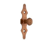Amig - Escudo Tirador - Fabricado en Cuero - Herraje Rústico - Medidas: 92 mm x 30 mm x 1.5 mm - Incluye Tornillería - Ideal para armarios - Acabado: Cuero