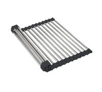 Amig - Escurreplatos Plegable Hidro - 46,5 x 29,5 x 1 cm - Acero Inoxidable - Color INOX - Escurridor sobre Fregadero - para secar Platos, Verduras o Frutas - Organizador de Cocina