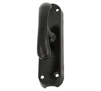 Amig - Falleba de Sobreponer Negra para Ventanas - Cierre de Seguridad de Acero con Manilla - Incluye 5 Soportes - Medidas: 150 x 38 mm