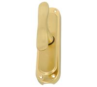 Amig - Falleba de Sobreponer para Ventanas Dorada - Acero Latonado, Cierre de Seguridad con Manilla - Incluye 5 Soportes - Medidas: 164 x 41 mm, Dorado