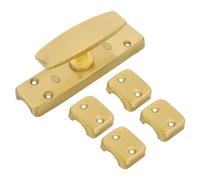 Amig - Falleba de Sobreponer para Ventanas Dorada - Cierre de Seguridad de Latón con Manilla - Incluye 5 Soportes - Medidas: 126 x 32 mm, Dorado