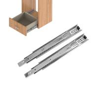 Amig - Guía de Cajón de Extracción Total 250x45mm - Rodamientos de Bolas de Acero - Carga 30 kg - Instalación Versátil en Muebles y Oficinas, Plateado, Acero Zincado