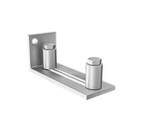 Amig - Guía inferior doble puerta corredera - Hasta 55 mm - Doble rodillo en acero inoxidable 18-8 mate - Resistente a la corrosión - Mod. SD022