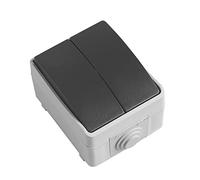 Amig - Interruptor Conmutador Doble de Sobreponer Mod.3612 Estanco IP54 de Voltaje Máximo 230 V - Pulsador Apto para Exteriores e Interiores - Ideal para Terrazas, Jardines, Garajes o Trasteros