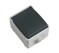 Amig - Interruptor Simple de Sobreponer Mod.3621 Estanco IP54 de Voltaje Máximo 230 V - Pulsador Anti Humedad Apto para Exteriores e Interiores - Ideal para Terrazas, Jardines, Garajes o Trasteros