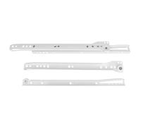 Amig - Juego de 2 Guías Correderas Metálicas con ruedas - Rieles para Cajones de Muebles, Cajoneras o Armarios - Acero - Color Blanco - Resistencia de carga: 18 Kg/Par - Medidas: 450 mm