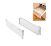 Amig - Juego de 2 Guías Correderas Metálicas Mod.30 con Ruedas y Lateral de Cajón Incluido para Cajones de Muebles, Cajoneras o Armarios - De Acero Acabado en Blanco - Medidas: 86 x 450 mm