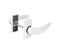 Amig - Juego de 2 Manillas de Roseta para Puertas - Mod. DELTA - 121 x 72 mm - Cuadradillo de 8 mm - Diseño Elegante y Sencillo - Manija de Agarre Ergonómico - Aluminio Blanco