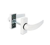 Amig - Juego de Manilla con Roseta, Modelo Delta, Medida: 121 x 72 mm, Cuadradillo de 8 mm, Óptimo para Puertas de Interior o Exterior, Acabado: Blanco