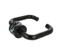 Amig - Juego de Manillas con Roseta Interior para Puertas - Mod. 3RX - Ø53 mm - Cuadradillo de 8 mm - Diseño Elegante y Sencillo - Acero inoxidable Negro