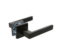 Amig - Juego de Manillas con Roseta Interior para Puertas - Mod. SUKI - 54 x 54 mm - Cuadradillo de 8 mm - Diseño Elegante y Sencillo - Acero inoxidable Negro