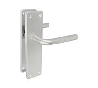 Amig - Juego de Manillas de Aluminio con Placa AL4P - Diseño Elegante y Moderno - Resistente a la Corrosión - Ideal para Interior y Exterior, Plata, Aluminio