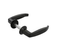 Amig - Juego de Manillas de Aluminio - Medidas Manija 105 x 45 mm - Grosor de la Puerta 55-70 mm - Roseta de Ø35 mm - Color Negro - Ideal para Puertas de Paso y Entrada de Exterior e Interior