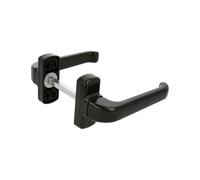 Amig - Juego de manillas de Aluminio Mod. Epsilon - Color Negro - 132 x 70 mm - Cuadradillo de 8 mm - Set de manetas con roseta reversible - Fácil instalación - Diseño moderno y ergonómico