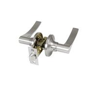 Amig - Juego de Manillas de Paso con Picaporte - Picaporte de Entrada 60/70 mm - para Puertas de madera de 35 a 45 mm - Maneta con Roseta - Regulable y Reversible - Cromado Mate - Zamak - Mod. 711