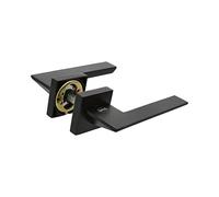 Amig - Juego de Manillas para Puertas - Mod. ZAHORA - 52 x 146 mm - Con Bocallave - Diseño Elegante y Sencillo - Manija de Agarre Ergonómico - Zamak Negro Mate
