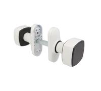 Amig - Juego de Pomos Cuadrados con Placa Estrecha Mod. 6807-81 x 31 mm - Para Puertas de Interior - Ideal en Dormitorios, Baños y Despachos - Aluminio Blanco