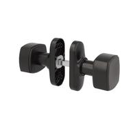 Amig - Juego de Pomos Cuadrados con Placa Estrecha Mod. 6807-81 x 31 mm - Para Puertas de Interior - Ideal en Dormitorios, Baños y Despachos - Aluminio Negro