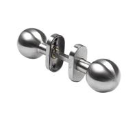 Amig - Juego de Pomos Fijos Redondos para Puertas de Interior Mod. 11AL - ø50 x 77 mm - Incluye Tornillos Pasantes Antirrobo - Agarre Ergonómico - Acero Inoxidable 18/8 Mate