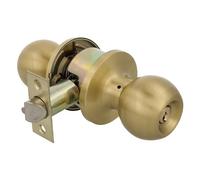 Amig - Juego de pomos tipo bola - Con llave exterior - Picaporte de entrada 60/70 mm - Canto cuadrado - Latón - Mate - Puertas de grosor de 35 a 45 mm