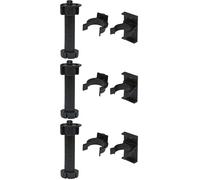 Amig - Kit 4 de Patas y 8 Soportes para Muebles de Cocina | Mod. 9 | Ø47 x 135/160 x Ø16 mm | con Regulación y Espiga | para Zócalos de Cocina | Plástico Negro (Paquete de 3)
