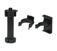 Amig - Kit 4 de Patas y 8 Soportes para Muebles de Cocina - Mod. 9 - Ø47 x 95/120 x Ø16 mm - con Regulación y Espiga - para Zócalos de Cocina - Plástico Negro