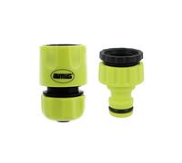 Amig - Kit de Conectores para Manguera - 2 Componentes - Empalme Rápido de 1/2" y Adaptador Reductor para Grifo de 1/2" - Accesorios Ideales para Jardinería - Plástico ABS - Verde Pistacho