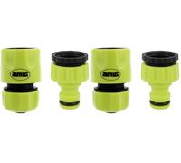 Amig - Kit de Conectores para Manguera | 2 Componentes | Empalme Rápido de 1/2" y Adaptador Reductor para Grifo de 1/2" | Accesorios Ideales para Jardinería | Plástico ABS | Verde Pistacho