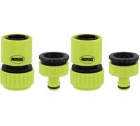 Amig - Kit de Conectores para Manguera | 2 Componentes | Empalme Rápido de 3/4" y Adaptador Reductor para Grifo de 3/4" | Accesorios Ideales para Jardinería | Plástico ABS | Verde Pistacho
