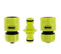 Amig - Kit de Conectores para Manguera - 3 Componentes - 2 Empalmes Rápidos de 1/2" y 1 Manguito de Conexión - Accesorios Ideales para Jardinería - Plástico ABS - Verde Pistacho