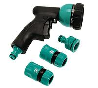 Amig - Kit de Riego con Pistola y Adaptador de Manguera - Incluye 2 Empalmes Conectores de Grifo - Para usar en Limpieza de Patio y Jardín - Fácil de Instalar