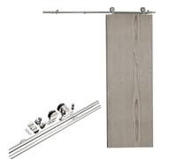 Amig - Kit puerta corredera madera - Guía 186 cm acero inoxidable 18-8 mate - 80 kg máximo - Mod. SD002