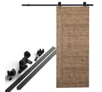 Amig - Kit puerta corredera madera - Guía 186 cm acero negro - Resistencia hasta 80 kg - Acabado anticorrosión - Deslizamiento suave - Mod. SD004