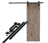 Amig - Kit puerta corredera madera - Guía 300 cm acero negro - Capacidad 100 kg - Movimiento fluido y resistente - Montaje sencillo - Mod. SD003