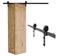 Amig - Kit puerta corredera plegable - Guía 110 cm acero negro - Resistencia hasta 40 kg - Estable y compacto - Deslizamiento silencioso y estable - Mod. SD006