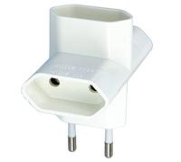 Amig - Ladrón de Enchufes de 3 Tomas para Conectar Aparatos Eléctricos - Adaptador de Pared Horizontal de Triple Espiga - Color Blanco - Voltaje Máximo: 250 V - Amperaje Máximo: 10 A