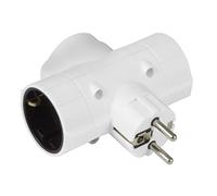 Amig - Ladrón de Enchufes Tipo Schuko de 3 Vías Mod.3208 con Toma de Tierra para Conectar Aparatos Eléctricos - Adaptador de Pared Triple Horizontal - Voltaje Máx: 250 V - Amperaje Máx: 10/16 A