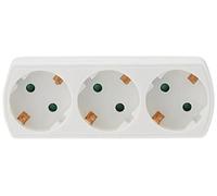 Amig - Ladrón de Enchufes Tipo Schuko de 3 Vías Mod.3210 con Toma de Tierra para Conectar Aparatos Eléctricos - Adaptador de Pared Triple Horizontal - Voltaje Máx: 250 V - Amperaje Máx: 10/16 A