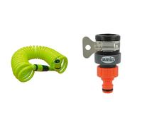 Amig - Manguera en Espiral - Fabricada en Polipropileno - Medida Extensible hasta 7,5 m & Adaptador de Manguera Universal | Con Tornillo de Mariposa de Acero Inoxidable |