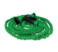 Amig - Manguera Extensible - 15 metros - Incluye Accesorios y Pistola de Riego de 8 Funciones - Soporta Hasta 6 bar. de Presión - Color Verde - Doble Látex